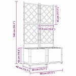 vidaXL Jardinière avec Treille 2 Pièces Grise 80x40x143 cm