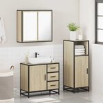vidaXL Ensemble de meubles de salle de bain 3 Pièces chêne sonoma