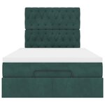 vidaXL Cadre de lit ottoman avec matelas vert foncé 120x200 cm velours