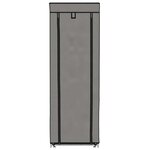 vidaXL Armoire à chaussures avec housse Gris 57x29x162 cm Tissu