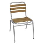 Chaises bistro frêne et aluminium - lot de 4 - bolero -  - bois et aluminium 485x565x773mm