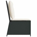 vidaXL Canapé de jardin avec coussin Noir Poly rotin