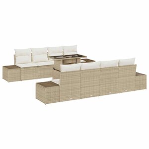 vidaXL Ensemble de canapé de jardin avec coussin 9 Pièces Beige et crème