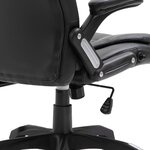 Chaise fauteuil siège de bureau informatique étude similicuir noir 02_0024044