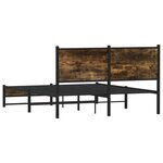 vidaXL Cadre de lit en métal sans matelas chêne fumé 140x200 cm