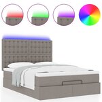 VidaXL Cadre de lit ottoman avec matelas taupe 140x200 cm tissu