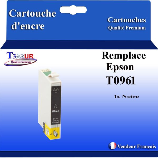 Cartouche Compatible pour Epson Stylus photo R2880 remplace Epson T0961 Photo Noire - T3AZUR
