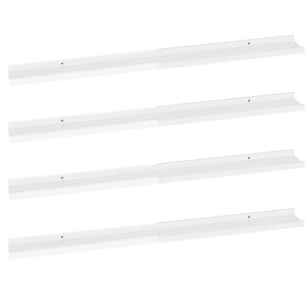 vidaXL Étagères murales 4 Pièces Blanc brillant 100x9x3 cm