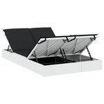 vidaXL Chaise longue à 2 places avec coussins blanc résine tressée