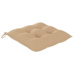 vidaXL Chaises de jardin avec coussins beige 6 Pièces Bois de teck massif