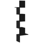 vidaXL Étagère d'angle murale noir 32x32x127 5 cm bois d'ingénierie