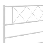 vidaXL Cadre de lit métal avec tête de lit blanc 135x190 cm