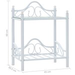 vidaXL Tables de chevet 2 Pièces Acier et verre trempé 45x30 5x60cm Blanc