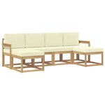 vidaXL Ensemble de canapés d'extérieur 6 Pièces Blanc et crème Polyester