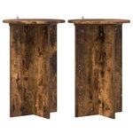 vidaXL Support de Plante 2 pièces Chêne fumé Ø40 x 60 cm