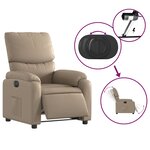vidaXL Fauteuil inclinable électrique Cappuccino Similicuir