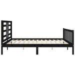 vidaXL Cadre de lit sans matelas noir 200x200 cm bois massif de pin