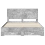 vidaXL Cadre de lit Gris béton 160 x 200 cm Bois d'ingénierie