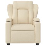 vidaXL Fauteuil de massage inclinable crème tissu