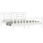 vidaXL Cadre de lit avec tête de lit blanc 200x200 cm bois massif