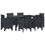 vidaXL Ensemble de salle à manger pour jardin 7 Pièces Anthracite