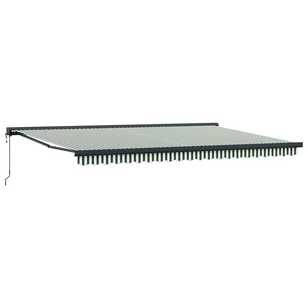 vidaXL Auvent Rétractable Vert et blanc 500 × 300 cm Tissu Métal