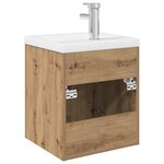 vidaXL Meuble lavabo avec bassin et robinet intégrés chêne artisanal