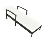 vidaXL Chaise longue avec coussin Résine tressée Noir