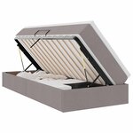 vidaXL Lit avec rangement et matelas Taupe 90 x 200 cm Polyester