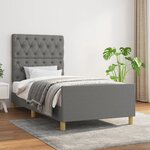 vidaXL Cadre de lit avec tête de lit Gris foncé 80x200 cm Tissu
