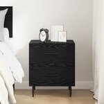 vidaXL Cabinet de chevet avec tiroir Chêne noir 40 x 35 x 47.5 cm