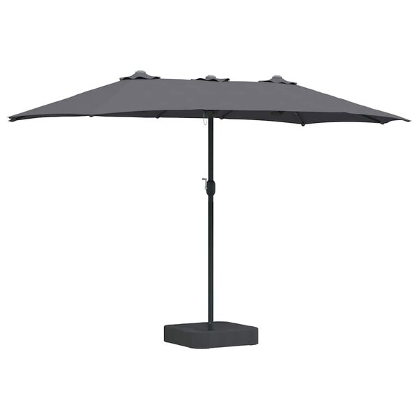vidaXL Parasol de jardin Anthracite 385 x 209 x 244 cm tissu