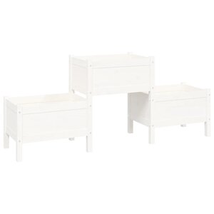 vidaXL Jardinière Blanc 178 5x44x75 cm Bois massif de pin