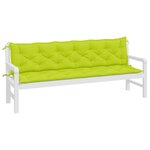 vidaXL Coussins de banc de jardin lot de 2 vert vif tissu Oxford