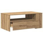 vidaXL Table basse avec tiroir Chêne artisanal 102 x 55 x 43 5 cm