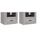 vidaXL Tables de chevet murales 2 Pièces Sonoma gris 50x36x40 cm