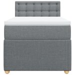 vidaXL Sommier à lattes de lit avec matelas Gris clair 100x200cm Tissu
