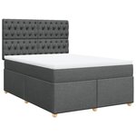 vidaXL Sommier à lattes de lit avec matelas Gris foncé 140x200cm Tissu