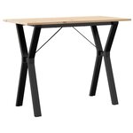 vidaXL Table à manger cadre en Y 100x50x75 cm bois de pin massif acier