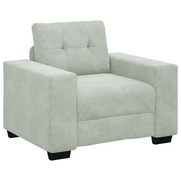 vidaXL Fauteuil Gris clair 100x78x80 cm Velours
