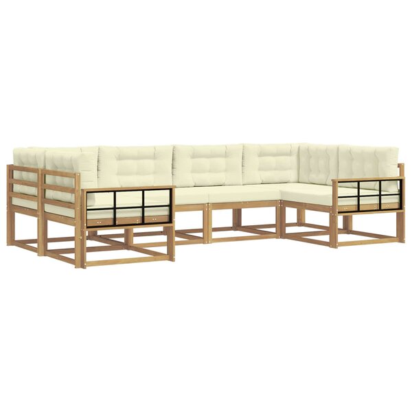 vidaXL Ensemble de canapés d'extérieur 6 pc Blanc et crème