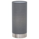 Eglo lampe de table pasteri gris et nickel mat