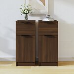 vidaXL Buffets 2 Pièces Chêne marron 30x30x70 cm Bois d'ingénierie