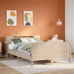 vidaXL Lit bibliothèque sans matelas 160x200 cm bois massif de pin