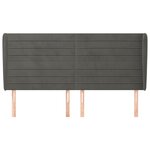 vidaXL Tête de lit avec oreilles Gris foncé 203x23x118/128 cm Velours
