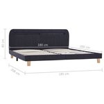 vidaXL Cadre de lit avec LED sans matelas gris foncé tissu 180x200 cm
