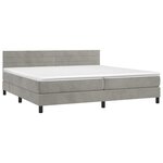 vidaXL Sommier à lattes de lit avec matelas LED Gris clair 200x200 cm