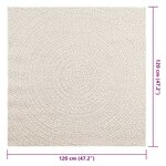 vidaXL Tapis ZIZUR crème 120x120 cm aspect de jute intérieur extérieur