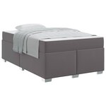 vidaXL Cadre de lit avec matelas Gris 120 x 190 cm tissu