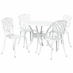 vidaXL Ensemble de salle à manger pour jardin 5 Pièces Blanc Aluminium